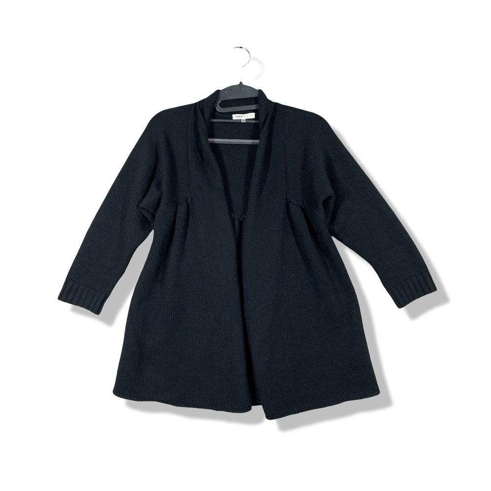 Vince Cardigan Sweater Womens Medium Black Cashmere Quiet Luxury Minimalist